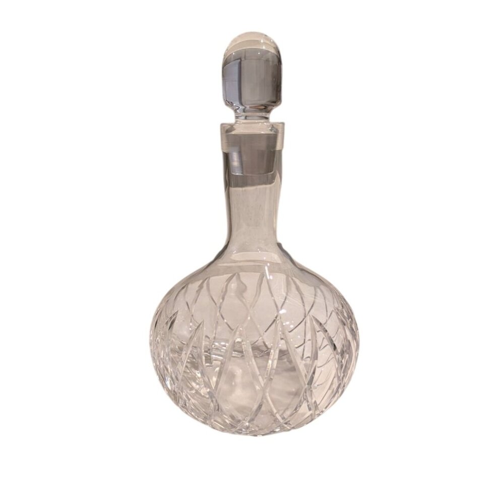 Elegant Crystal Decanter with Stopper  6" Tall barware